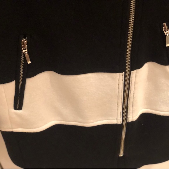 NWT INC International Concepts Black & White Zip Front Jacket /Coat - Sz Small - Picture 5 of 9